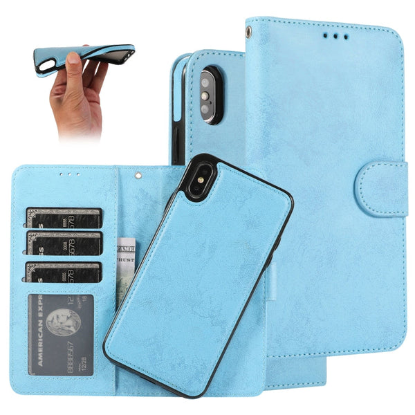 KLT888-2 Retro 2 in 1 Detachable Magnetic Horizontal Flip TPU + PU Leather Case with Holder & Card Slots & Photo Frame & Wallet, For iPhone XR, For iPhone XS Max, For iPhone 12 mini, For iPhone 12 / 12 Pro