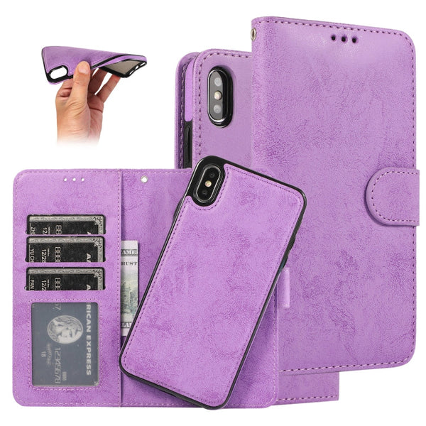 KLT888-2 Retro 2 in 1 Detachable Magnetic Horizontal Flip TPU + PU Leather Case with Holder & Card Slots & Photo Frame & Wallet, For iPhone XR, For iPhone XS Max, For iPhone 12 mini, For iPhone 12 / 12 Pro