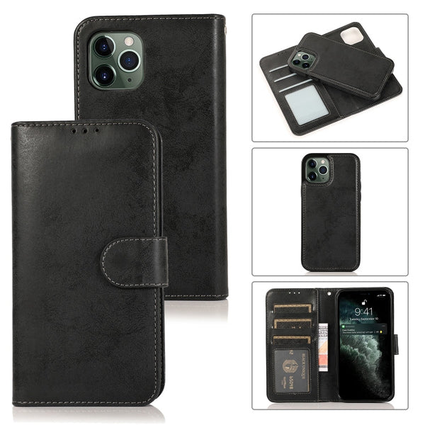 KLT888-2 Retro 2 in 1 Detachable Magnetic Horizontal Flip TPU + PU Leather Case with Holder & Card Slots & Photo Frame & Wallet, For iPhone XR, For iPhone XS Max, For iPhone 12 mini, For iPhone 12 / 12 Pro