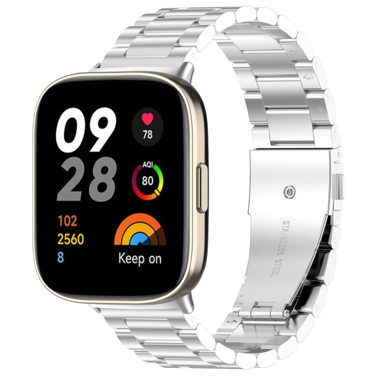 xDfind Three-Bead Stainless Steel Metal Watch Band