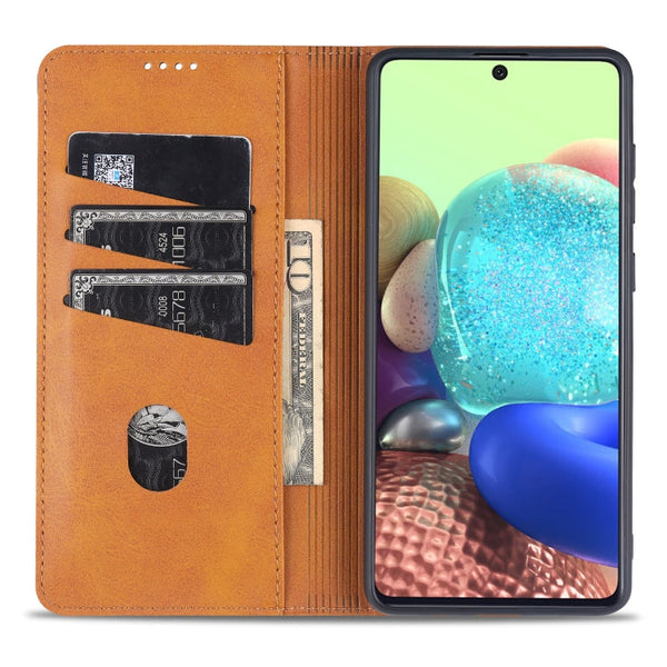 AZNS Magnetic Calf Texture Horizontal Flip Leather Case with Card Slots & Holder & Wallet, For Samsung Galaxy A51, For Samsung Galaxy A71, For Samsung Galaxy Note 10 Lite