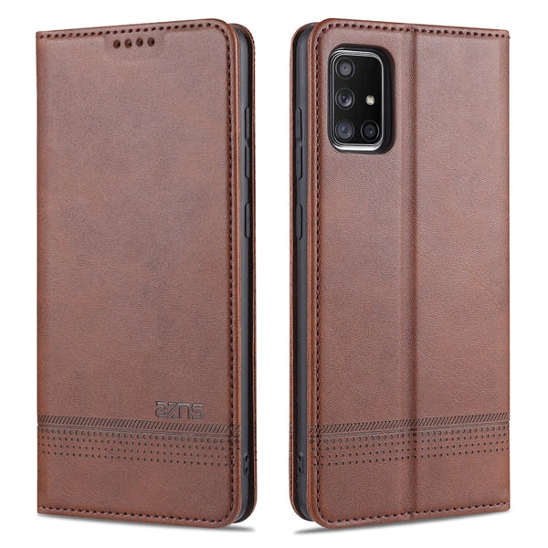 AZNS Magnetic Calf Texture Horizontal Flip Leather Case with Card Slots & Holder & Wallet, For Samsung Galaxy A51, For Samsung Galaxy A71, For Samsung Galaxy Note 10 Lite