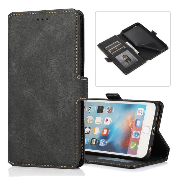 Retro Magnetic Closing Clasp Horizontal Flip Leather Case with Holder & Card Slots & Photo Frame & Wallet, For iPhone 6, For iPhone 6 Plus, For iPhone SE 2022 / SE 2020 / 8 / 7, For iPhone 8 Plus / 7 Plus