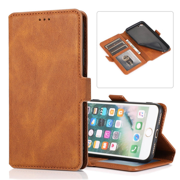 Retro Magnetic Closing Clasp Horizontal Flip Leather Case with Holder & Card Slots & Photo Frame & Wallet, For iPhone 6, For iPhone 6 Plus, For iPhone SE 2022 / SE 2020 / 8 / 7, For iPhone 8 Plus / 7 Plus