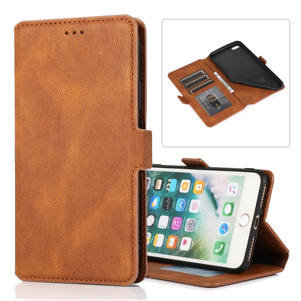 Retro Magnetic Closing Clasp Horizontal Flip Leather Case with Holder & Card Slots & Photo Frame & Wallet, For iPhone 6, For iPhone 6 Plus, For iPhone SE 2022 / SE 2020 / 8 / 7, For iPhone 8 Plus / 7 Plus