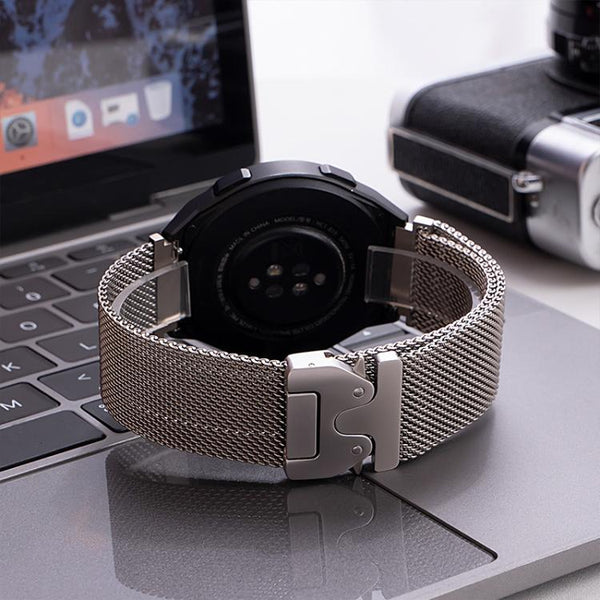 xDfind Milanese Parachute Buckle Stainless Steel Raised Fine Mesh Watch Band