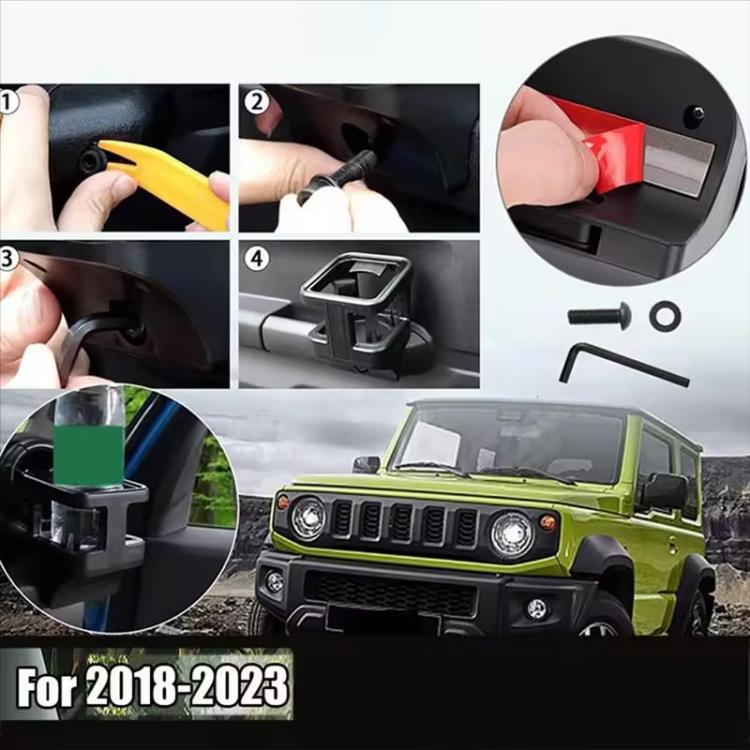 For Suzuki Jimny JB74 / JB64 2018- Car Air Outlet Water Cup Holder, with 3pcs Anti-slip Mats