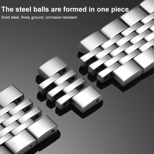 xDfind Seven-bead Solid Stainless Steel Watch Band