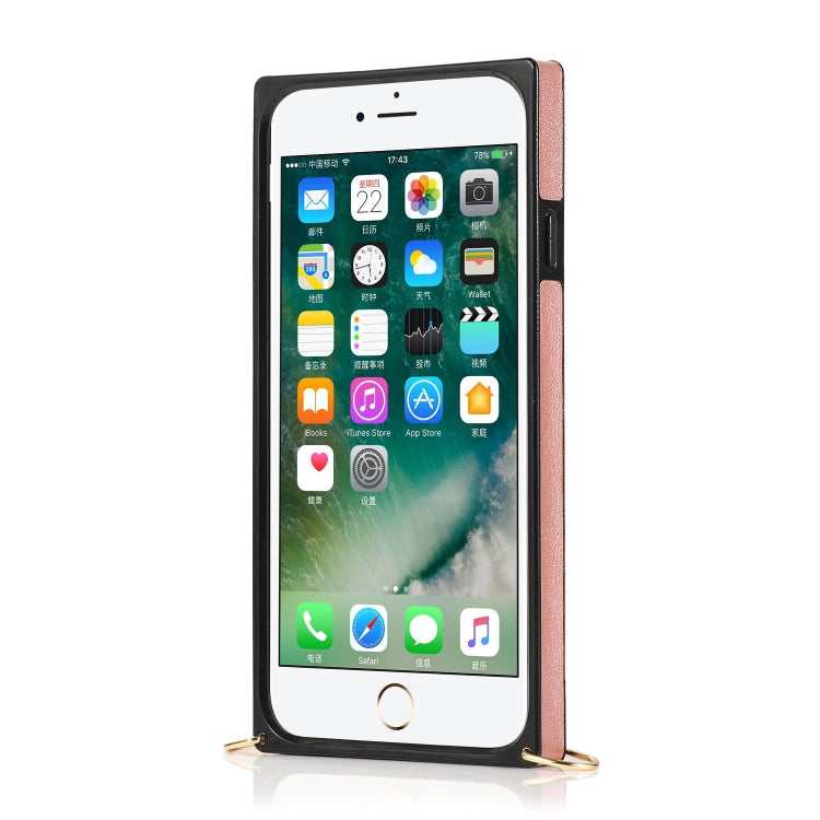 Wrist Strap PU+TPU Shockproof Protective Case with Crossbody Lanyard & Holder & Card Slot, For iPhone 6, For iPhone 7 / 8 / SE 2020, For iPhone 6 Plus, For iPhone 8 Plus / 7 Plus