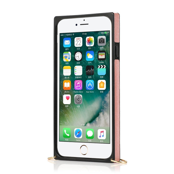 Wrist Strap PU+TPU Shockproof Protective Case with Crossbody Lanyard & Holder & Card Slot, For iPhone 6, For iPhone 7 / 8 / SE 2020, For iPhone 6 Plus, For iPhone 8 Plus / 7 Plus