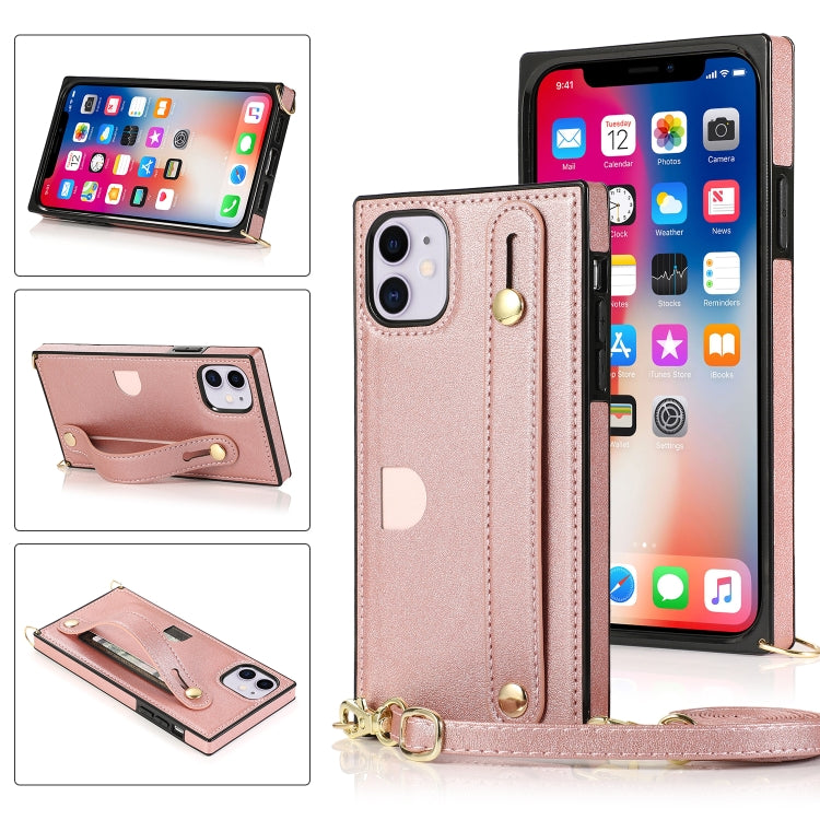 Wrist Strap PU+TPU Shockproof Protective Case with Crossbody Lanyard & Holder & Card Slot, For iPhone XS / X, For iPhone XR, For iPhone XS Max, For iPhone 11