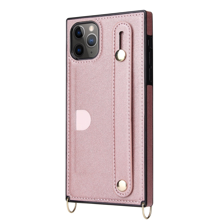 Wrist Strap PU+TPU Shockproof Protective Case with Crossbody Lanyard & Holder & Card Slot, For iPhone 11 Pro, For iPhone 11 Pro Max