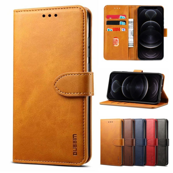 GUSSIM Business Style Horizontal Flip Leather Case with Holder & Card Slots & Wallet, For iPhone 12 mini, For iPhone 12 / 12 Pro, For iPhone 12 Pro Max, For Samsung Galaxy A21s
