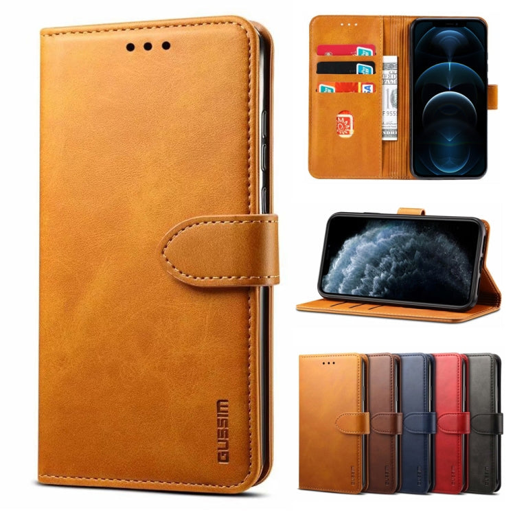 GUSSIM Business Style Horizontal Flip Leather Case with Holder & Card Slots & Wallet, For iPhone 12 mini, For iPhone 12 / 12 Pro, For iPhone 12 Pro Max, For Samsung Galaxy A21s