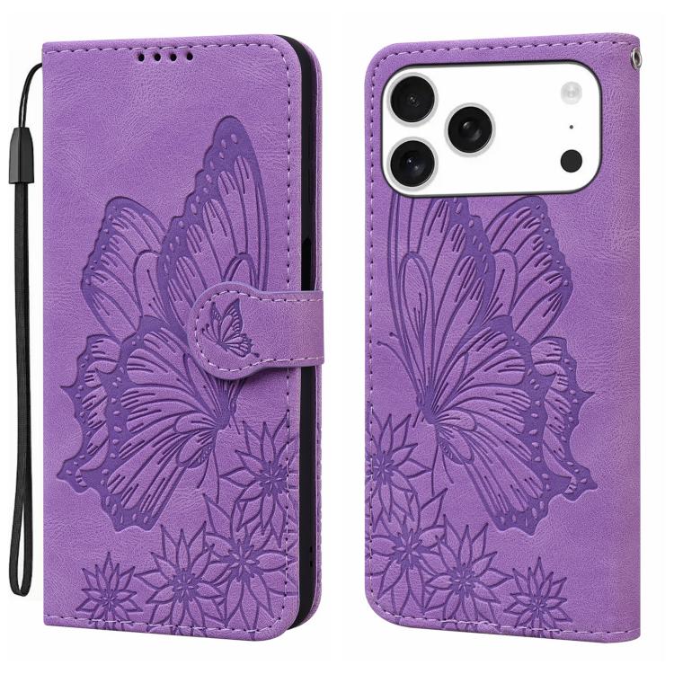 Retro Skin Feel Butterflies Embossing Horizontal Flip Leather Phone Case