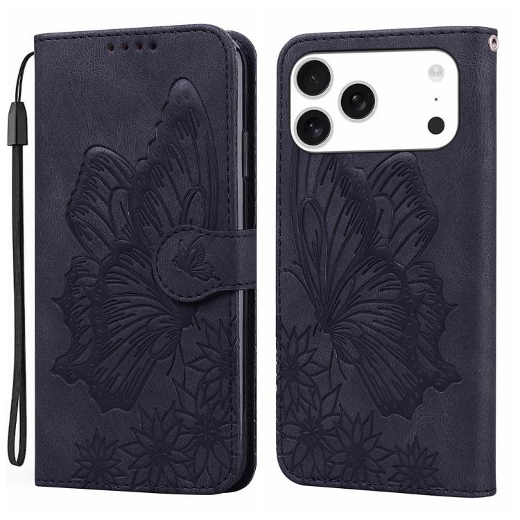 Retro Skin Feel Butterflies Embossing Horizontal Flip Leather Phone Case