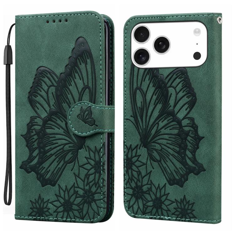Retro Skin Feel Butterflies Embossing Horizontal Flip Leather Phone Case