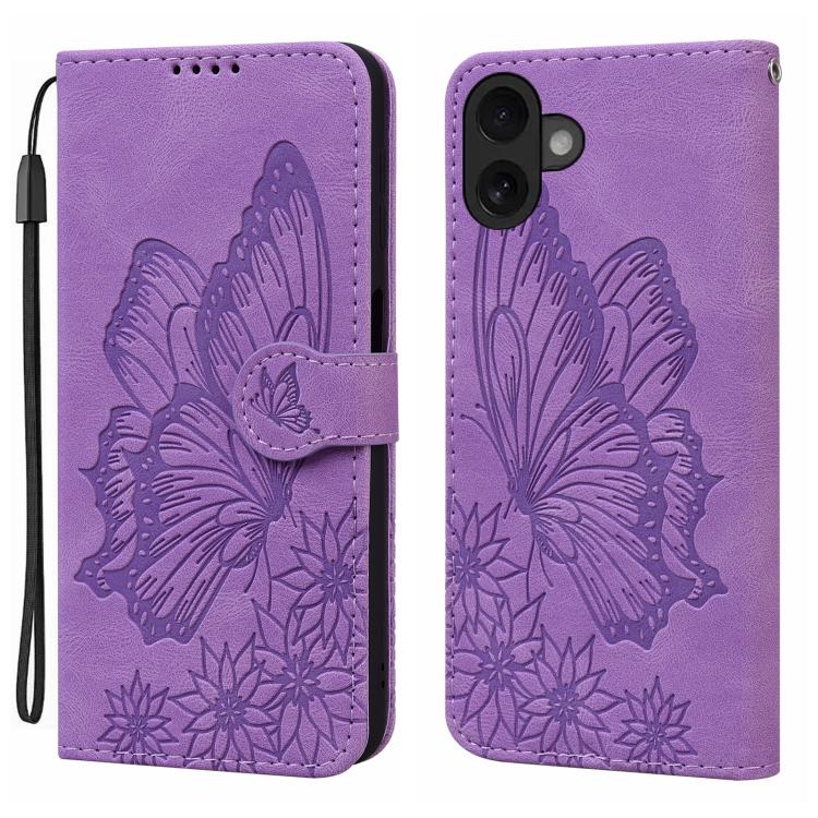 Retro Skin Feel Butterflies Embossing Horizontal Flip Leather Phone Case