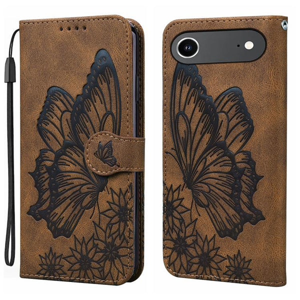 Retro Skin Feel Butterflies Embossing Horizontal Flip Leather Phone Case