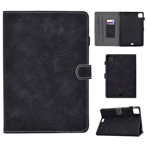 Bear Embossing Pattern Horizontal Flip PU Leather Case with Holder & Card Slot & Anti-skid Strip, For iPad Air 2022 / 2020 10.9
