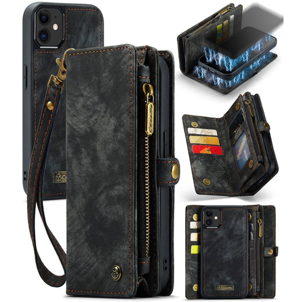 CaseMe-008 Detachable Multifunctional Horizontal Flip Leather Case with Card Slot & Holder & Zipper Wallet & Photo Frame, For iPhone 12 / 12 Pro, For iPhone 12 Pro Max, For iPhone 12 mini