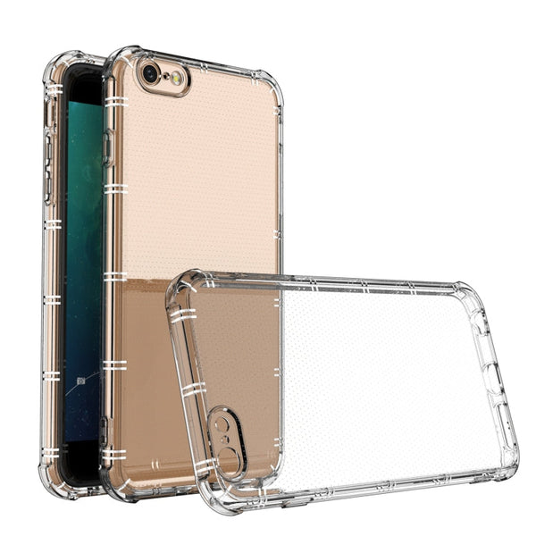 Straight Edge Dual Bone-bits Shockproof TPU Clear Case