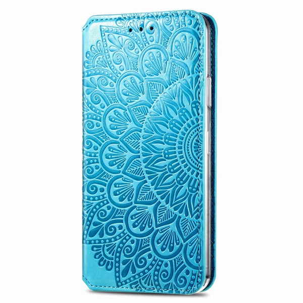 Blooming Mandala Embossed Pattern Magnetic Horizontal Flip Leather Case with Holder & Card Slots & Wallet, For iPhone 11