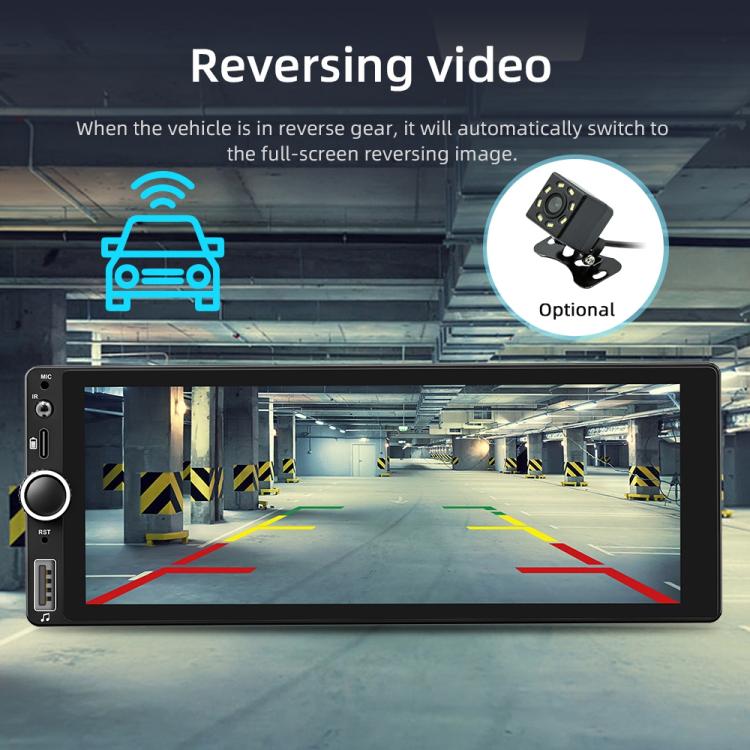 F6021 6.86 inch IPS Screen Car 1Din MP5 Player Support CarPlay & Android Auto