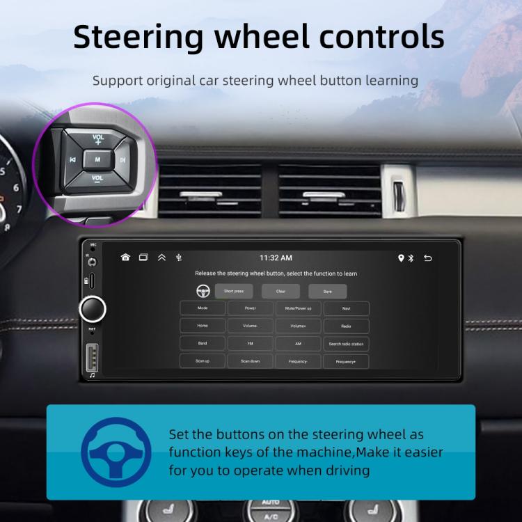 F6021 6.86 inch IPS Screen Car 1Din MP5 Player Support CarPlay & Android Auto