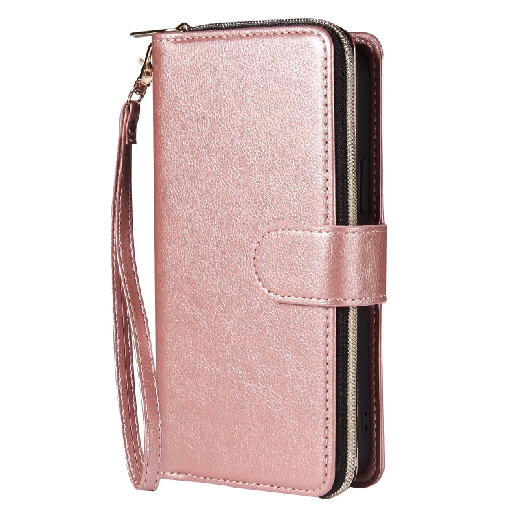 Zipper Wallet Bag Horizontal Flip PU Leather Case with Holder & 9 Card Slots & Wallet & Lanyard & Photo Frame, For iPhone 12 mini, For iPhone 12 / 12 Pro, For iPhone 12 Pro Max, For iPhone X / XS