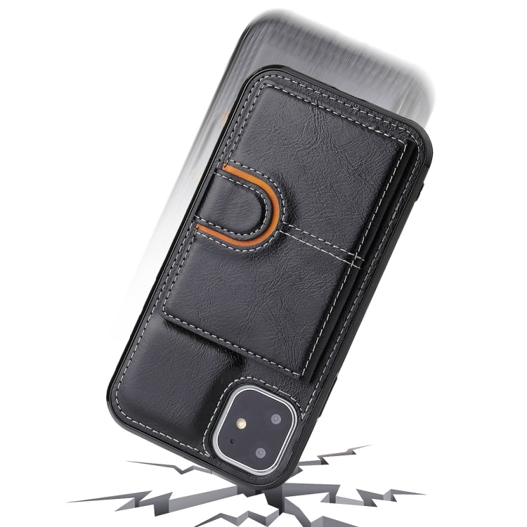 PU + TPU + PC  Shockproof Back Cover Case with Card Slot & Holder, For iPhone 12 / 12 Pro, For iPhone 12 Pro Max, For iPhone XS / X, For iPhone XR