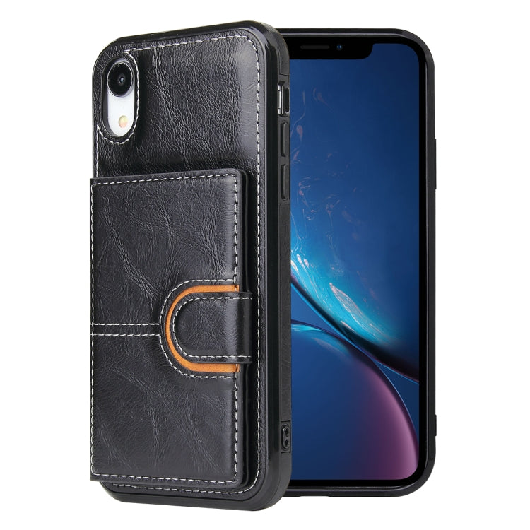 PU + TPU + PC  Shockproof Back Cover Case with Card Slot & Holder, For iPhone XS Max