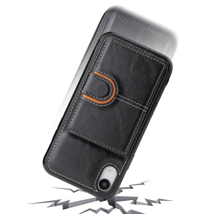 PU + TPU + PC  Shockproof Back Cover Case with Card Slot & Holder, For iPhone XS Max