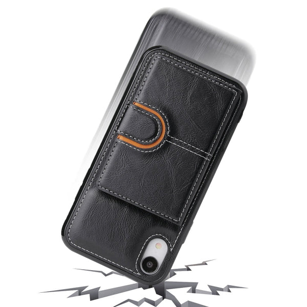 PU + TPU + PC  Shockproof Back Cover Case with Card Slot & Holder, For iPhone XS Max