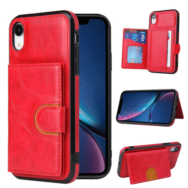 PU + TPU + PC  Shockproof Back Cover Case with Card Slot & Holder, For iPhone XS Max
