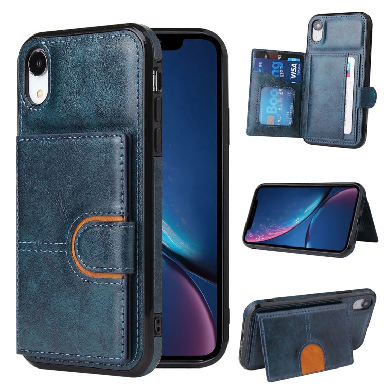 PU + TPU + PC  Shockproof Back Cover Case with Card Slot & Holder, For iPhone XS Max