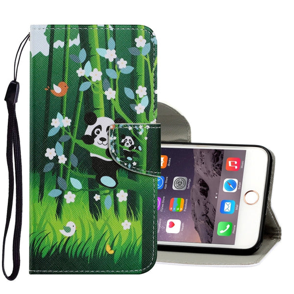 Coloured Drawing Pattern Horizontal Flip PU Leather Case with Holder & Card Slots & Wallet & Lanyard, For iPhone 8 Plus & 7 Plus