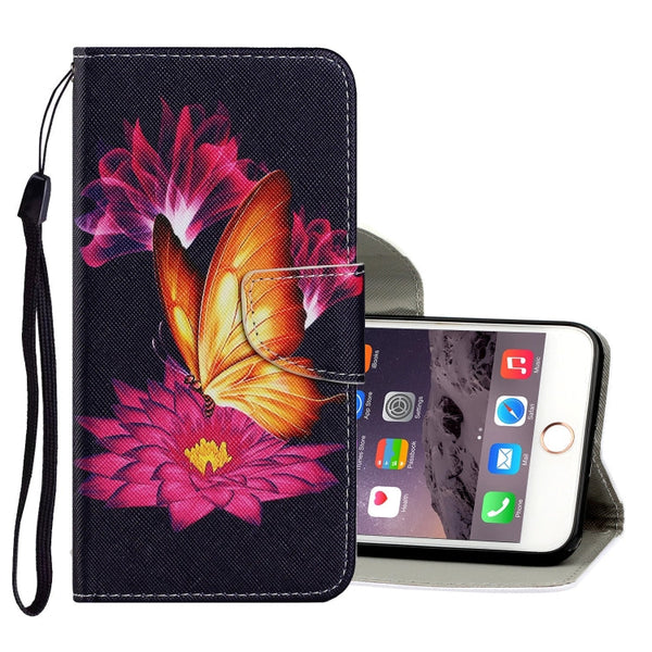 Coloured Drawing Pattern Horizontal Flip PU Leather Case with Holder & Card Slots & Wallet & Lanyard, For iPhone 8 & 7