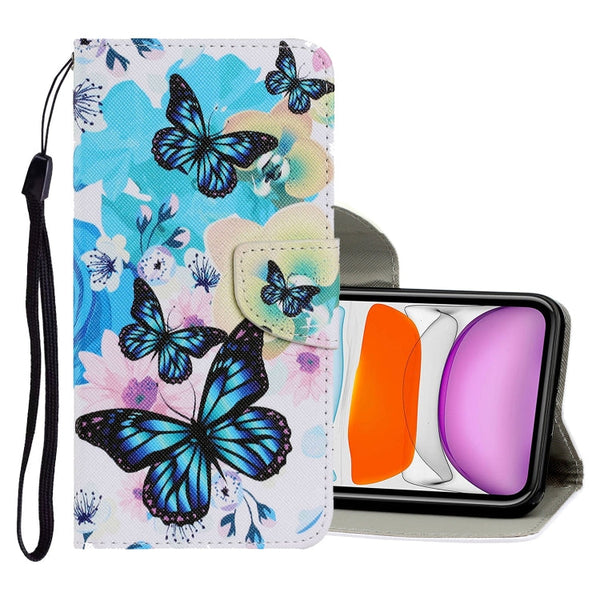 Coloured Drawing Pattern Horizontal Flip PU Leather Case with Holder & Card Slots & Wallet & Lanyard, For iPhone 11