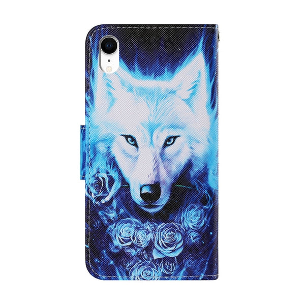 Coloured Drawing Pattern Horizontal Flip PU Leather Case with Holder & Card Slots & Wallet & Lanyard, For iPhone XR