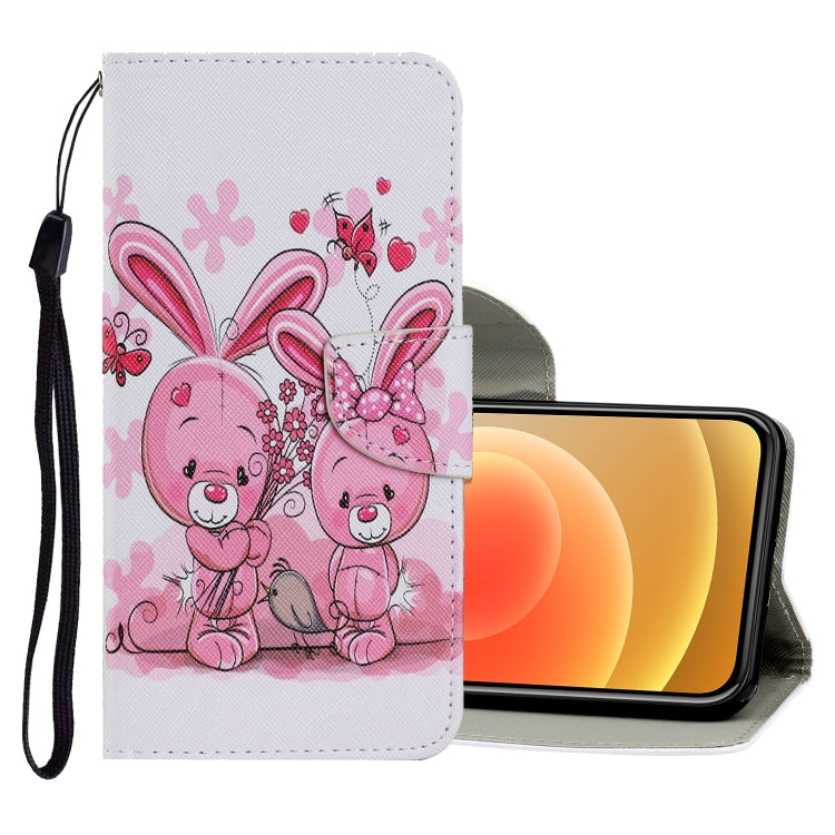 Coloured Drawing Pattern Horizontal Flip PU Leather Case with Holder & Card Slots & Wallet & Lanyard, For iPhone 12 mini