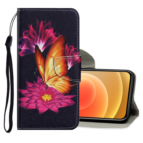 Coloured Drawing Pattern Horizontal Flip PU Leather Case with Holder & Card Slots & Wallet & Lanyard, For iPhone 12 mini