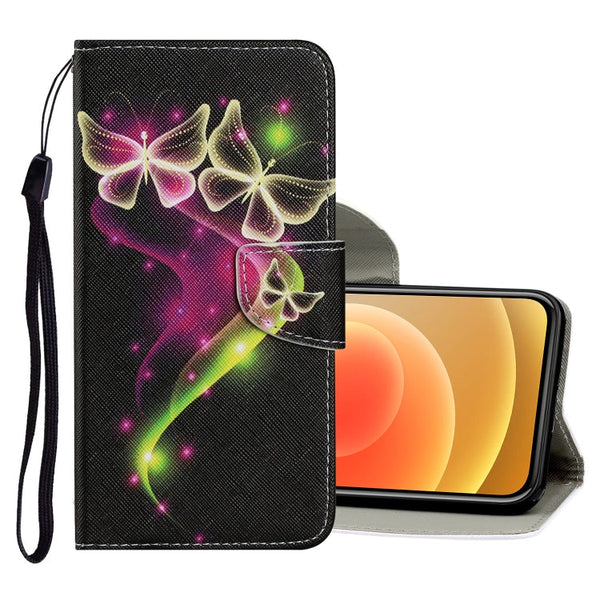 Coloured Drawing Pattern Horizontal Flip PU Leather Case with Holder & Card Slots & Wallet & Lanyard, For iPhone 12 mini