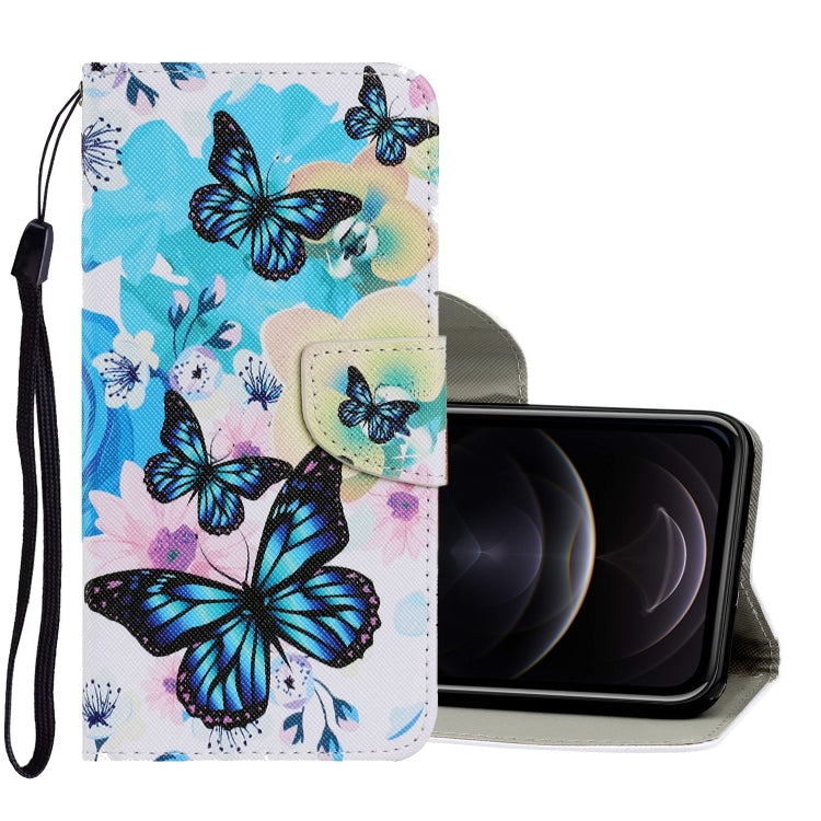 Coloured Drawing Pattern Horizontal Flip PU Leather Case with Holder & Card Slots & Wallet & Lanyard, For iPhone 12 / 12 Pro