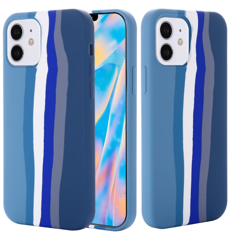 Rainbow Liquid Silicone Shockproof Full Coverage Protective Case, For iPhone 12 / 12 Pro, For iPhone 12 Pro Max, For iPhone 12 mini