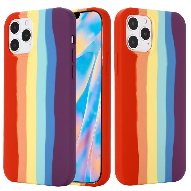 Rainbow Liquid Silicone Shockproof Full Coverage Protective Case, For iPhone 12 / 12 Pro, For iPhone 12 Pro Max, For iPhone 12 mini