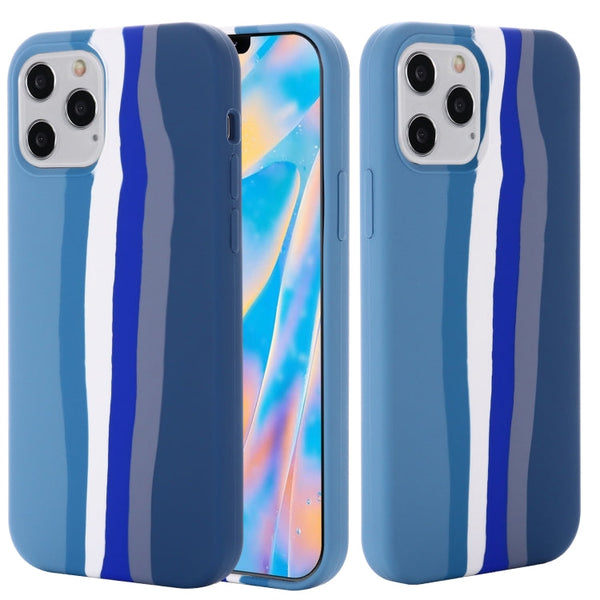 Rainbow Liquid Silicone Shockproof Full Coverage Protective Case, For iPhone 12 / 12 Pro, For iPhone 12 Pro Max, For iPhone 12 mini