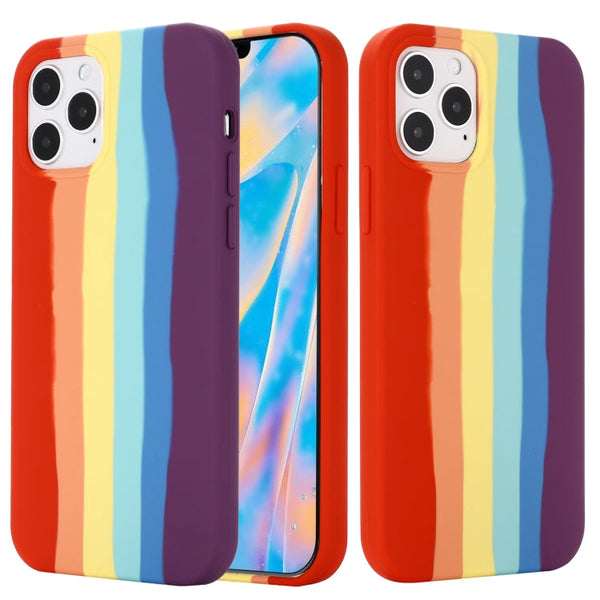 Rainbow Liquid Silicone Shockproof Full Coverage Protective Case, For iPhone 12 / 12 Pro, For iPhone 12 Pro Max, For iPhone 12 mini