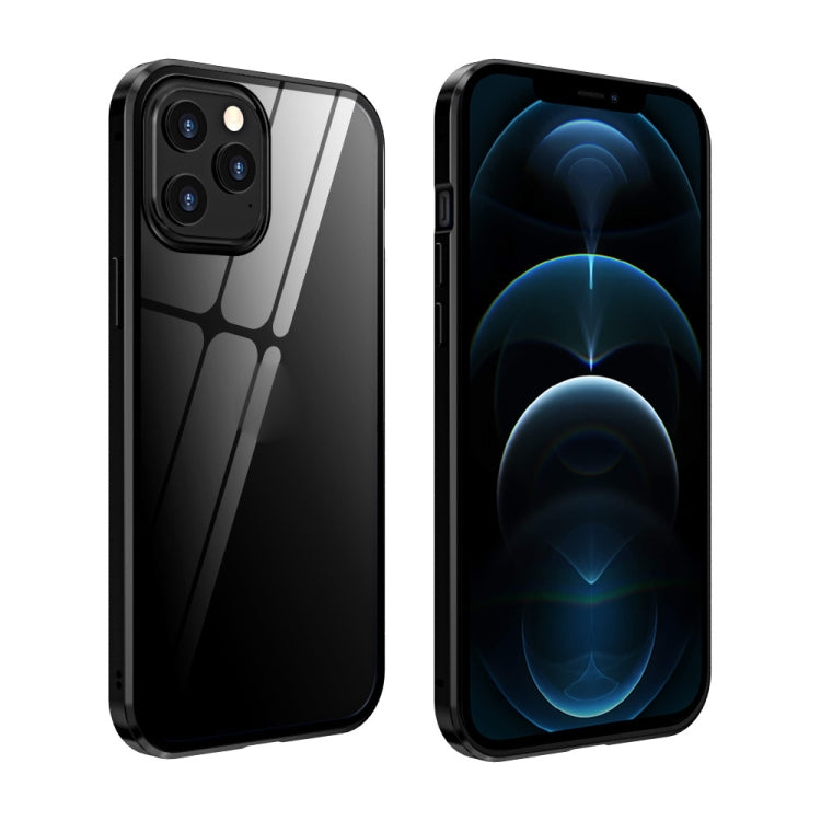 Double Sides Tempered Glass Magnetic Adsorption Metal Frame Anti-peep Screen Case