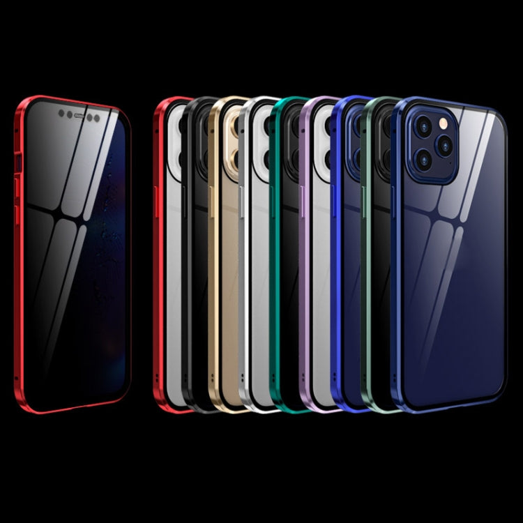 Double Sides Tempered Glass Magnetic Adsorption Metal Frame Anti-peep Screen Case